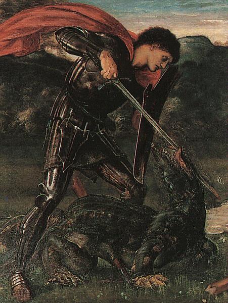 Burne-Jones, Sir Edward Coley St. George Kills the Dragon oil painting picture